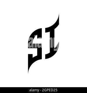 Modello di stile forma geometrica MONOGRAMMA SI. Vettore di disegno iniziale monogramma isolato su sfondo bianco Illustrazione Vettoriale