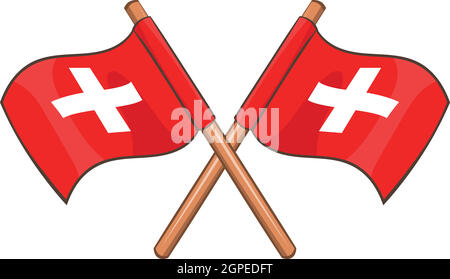 La Svizzera icona Flag, stile cartoon Illustrazione Vettoriale