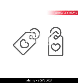 Etichetta prezzo con icona a forma di cuore, elemento simile o amore Illustrazione Vettoriale