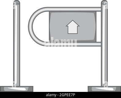 Shop cancello di ingresso icona, grigio in stile monocromatico Illustrazione Vettoriale