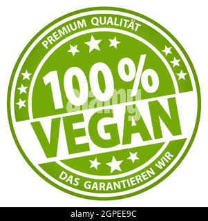 round business button - 100% vegan (tedesco) Illustrazione Vettoriale