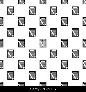 Carta e matita pattern, stile semplice Illustrazione Vettoriale