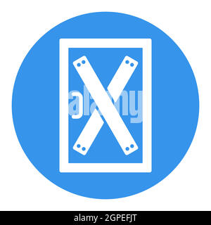 Sportello chiuso, installazione di schede sulla porta Illustrazione Vettoriale