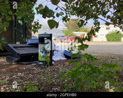 Camber, East Sussex, UK - 22 Settembre 2021: Pontins Holiday camp Camber Sands, Pontins è popolare tra i turisti, ma i siti sono scarsi Foto Stock