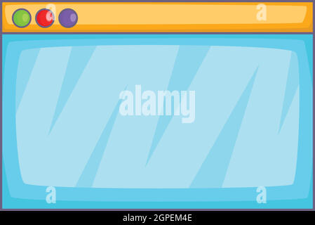 Finestra del browser icona, stile cartoon Illustrazione Vettoriale