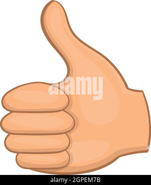 La mano che mostra Thumbs up icona, stile cartoon Illustrazione Vettoriale