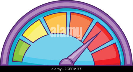 Piccola icona del tachimetro, stile cartoon Illustrazione Vettoriale