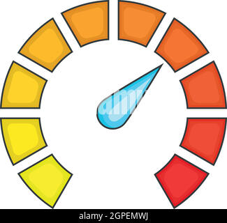 Grande icona del tachimetro, stile cartoon Illustrazione Vettoriale