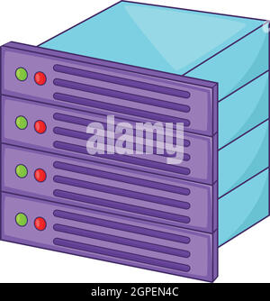 Icona di database, stile cartoon Illustrazione Vettoriale