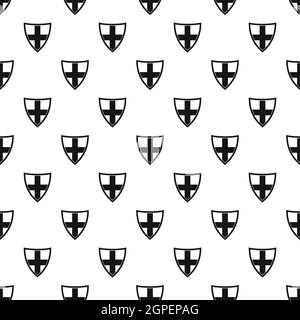 Scudo medievale con modello incrociato, stile semplice Illustrazione Vettoriale