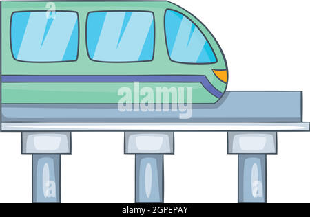 Icona del treno, in stile cartone animato Illustrazione Vettoriale