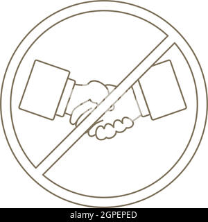 Icona No Hand Shake Illustrazione Vettoriale
