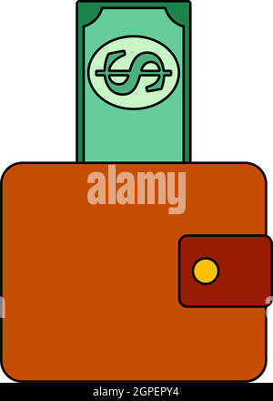 Dollaro uscire da Purse icona Illustrazione Vettoriale
