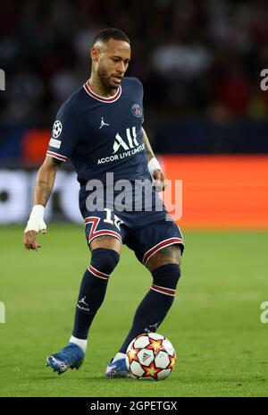 Parigi, Francia. 28 settembre 2021. Neymar di Parigi St Germain durante la partita della UEFA Champions League al Parc des Princes di Parigi. Il credito d'immagine dovrebbe leggere: David Klein/Sportimage Credit: Sportimage/Alamy Live News Foto Stock