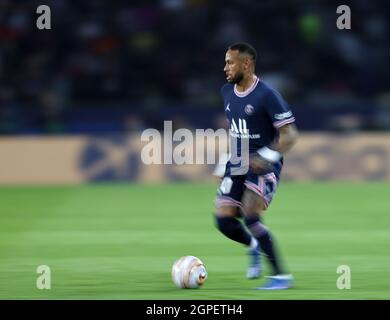 Parigi, Francia. 28 settembre 2021. Neymar di Parigi St Germain durante la partita della UEFA Champions League al Parc des Princes di Parigi. Il credito d'immagine dovrebbe leggere: David Klein/Sportimage Credit: Sportimage/Alamy Live News Foto Stock