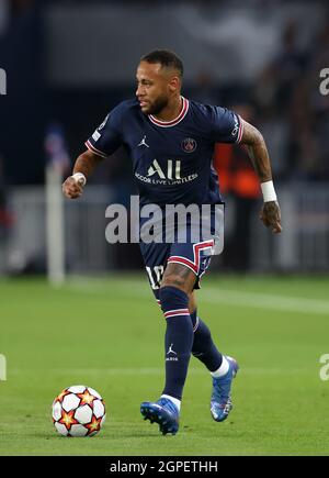Parigi, Francia. 28 settembre 2021. Neymar di Parigi St Germain durante la partita della UEFA Champions League al Parc des Princes di Parigi. Il credito d'immagine dovrebbe leggere: David Klein/Sportimage Credit: Sportimage/Alamy Live News Foto Stock