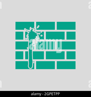 Icona Blood on Brick Wall (sangue sul muro di mattoni Illustrazione Vettoriale