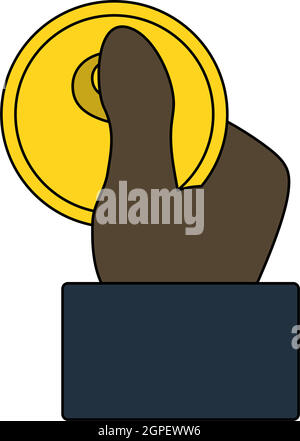 Tenere in mano l'icona di Dollar Coin Illustrazione Vettoriale