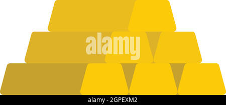 Gold bar icona, stile piatto Illustrazione Vettoriale