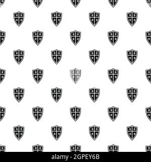 Scudo medievale pattern, stile semplice Illustrazione Vettoriale