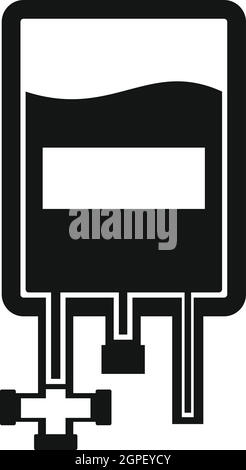 La donazione di sangue in borsa icona, stile semplice Illustrazione Vettoriale