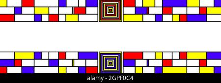Rettangoli colorati in stile Mondrian con spazio per il testo o il disegno Foto Stock