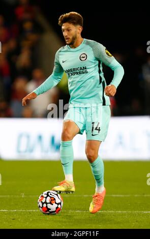 LONDRA, Regno Unito, SETTEMBRE 27:Adam Lallana di Brighton & Hove Albion durante la Premier League tra Crystal Palace e Brighton e Hove Albion Foto Stock