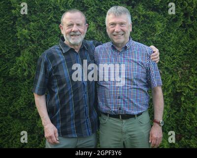 GDR Pallamano e leggende Ernst Gerlach e Hartmut Krüger SC Magdeburg Foto Stock