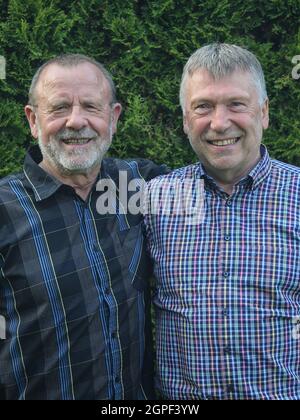 GDR Pallamano e leggende Ernst Gerlach e Hartmut Krüger SC Magdeburg Foto Stock