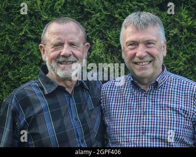 GDR Pallamano e leggende Ernst Gerlach e Hartmut Krüger SC Magdeburg Foto Stock