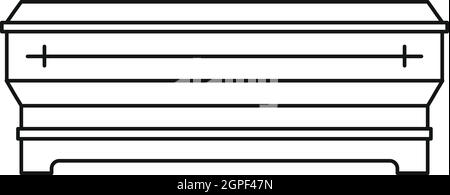 Icona del feretro, stile contorno Illustrazione Vettoriale