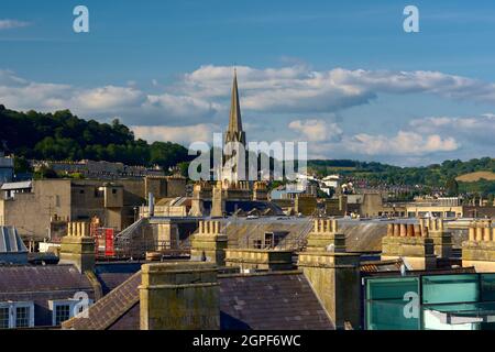 View of Bath and St Michael's church Stock Photo