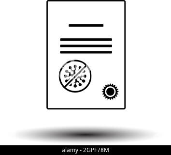 Nessuna icona certificato Coronavirus Illustrazione Vettoriale