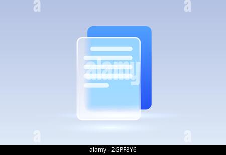 Icona trasparente del documento in vetro, cartello di raccolta. Illustrazione vettoriale Illustrazione Vettoriale