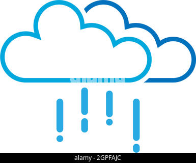 Concetto di icona del logo di Rainy Cloud Illustrazione Vettoriale