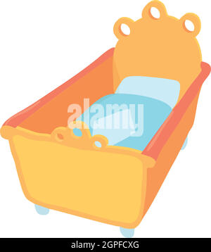 Letto bimbo icona, stile cartoon Illustrazione Vettoriale