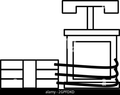 Dynamite Icona, stile contorno Illustrazione Vettoriale