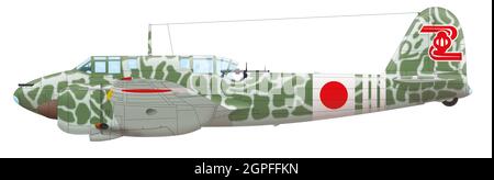 Kawasaki Ki-45 Toryu (Nick) del 4° Gruppo dell'esercito imperiale giapponese, Ozuki, gennaio 1945 Foto Stock