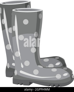 Stivali di gomma icona, grigio in stile monocromatico Illustrazione Vettoriale