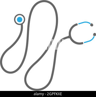 Logo medico stetoscopio Illustrazione Vettoriale