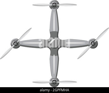 Icona del drone, grigio in stile monocromatico Illustrazione Vettoriale