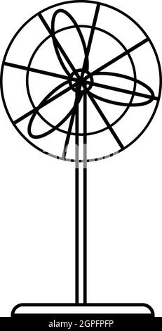 Icona della ventola, stile contorno Illustrazione Vettoriale