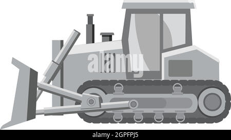 Icona di bulldozer, grigio in stile monocromatico Illustrazione Vettoriale