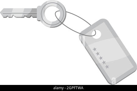 Hotel icona a chiave, grigio in stile monocromatico Illustrazione Vettoriale