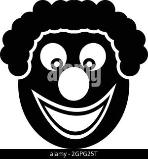 Icona di clown, stile semplice Illustrazione Vettoriale