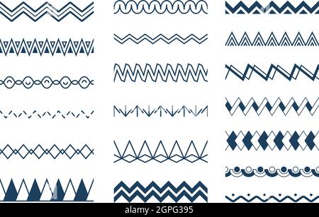 Onde senza giunture. Astratto geometrico zigzag forme vettoriali collezione pattern Illustrazione Vettoriale