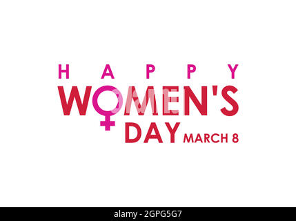 Happy Women's Day elementi tipografici di design. Illustrazione Vettoriale