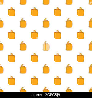 Borsa con manici pattern, stile cartoon Illustrazione Vettoriale