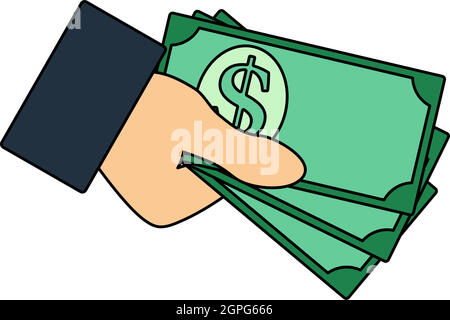 Icona Hand Holding Money Illustrazione Vettoriale