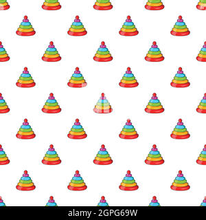 Piramide giocattolo pattern, stile cartoon Illustrazione Vettoriale